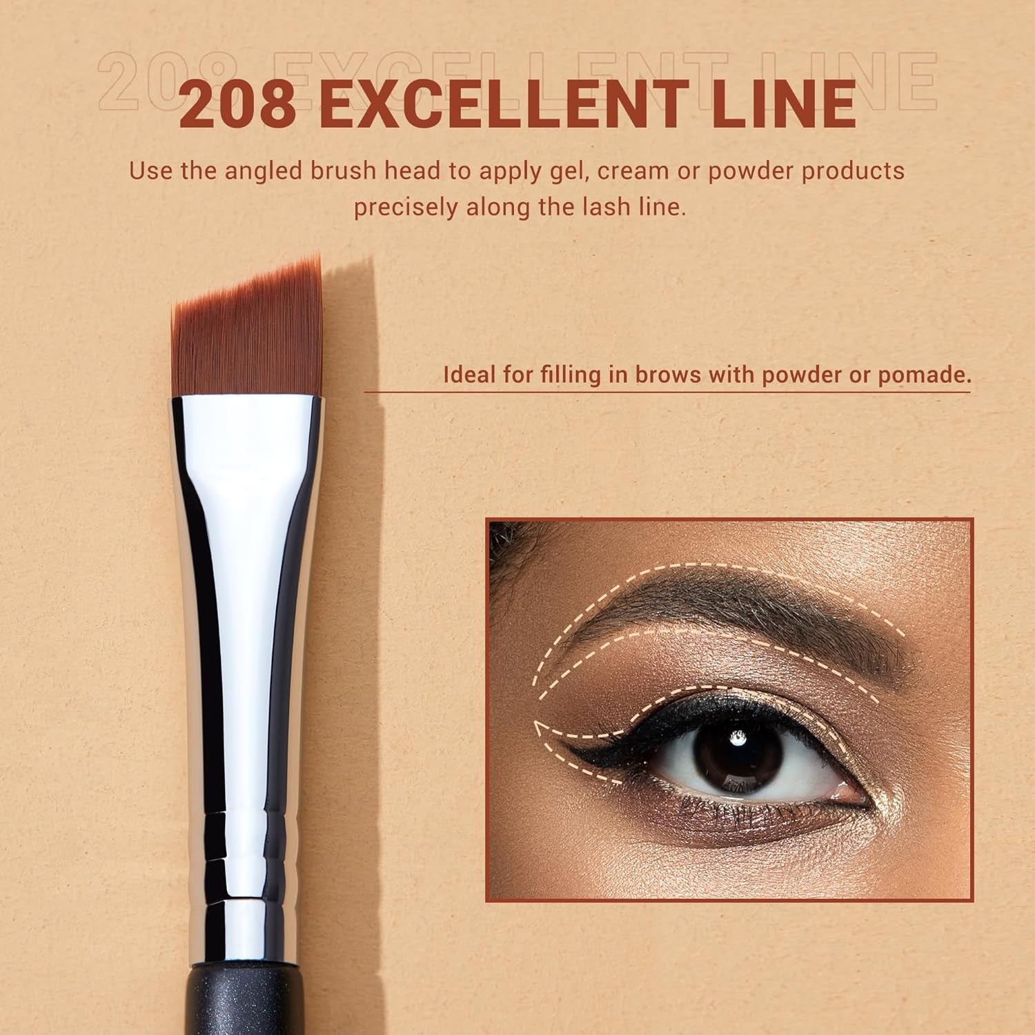 Jessup Abgewinkeltes Eyeliner Pinsel Set, 3-Teilig Pro Precision Eyelinerpinsel Fein Geflügelte Ultradünne Schräge Gel Makeup Pinsel Für Flüssigen Eyeliner Schwarz T345